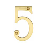 M Marcus Heritage Brass Numeral 5 - Face Fix 76mm Slimline font